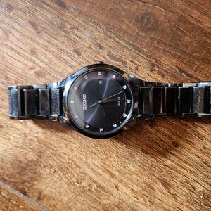 Seiko Black Stainless Steel Men's Watch